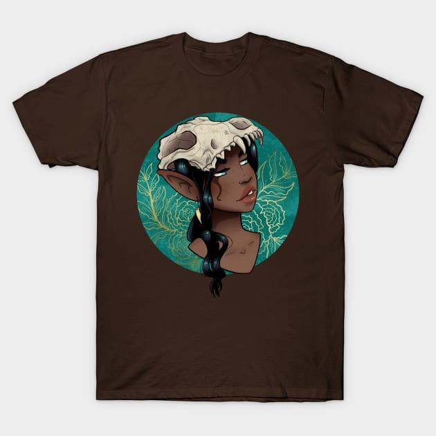 Wolf Skull Fairy Woman T-Shirt by JBeasleyDesigns